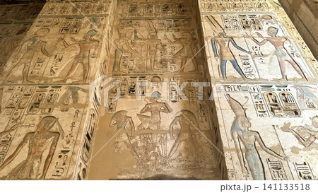 Medinet Habu, the mortuary temple of Ramesses III, located on the west bank of Luxor, Egypt. Medinet Habu, the mortuary temple of Ramesses III, located on the west bank of Luxor, Egypt. 141133518