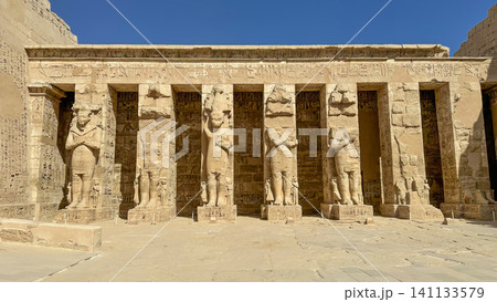 Medinet Habu, the mortuary temple of Ramesses III, located on the west bank of Luxor, Egypt. Medinet Habu, the mortuary temple of Ramesses III, located on the west bank of Luxor, Egypt. 141133579