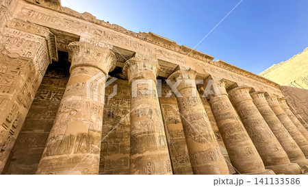 Medinet Habu, the mortuary temple of Ramesses III, located on the west bank of Luxor, Egypt. Medinet Habu, the mortuary temple of Ramesses III, located on the west bank of Luxor, Egypt. 141133586