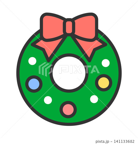 クリスマスリースのイラスト クリスマスリースのイラスト 141133682
