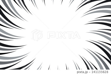 Comic manga transparent background with radial lines frame speed action effect  141133828