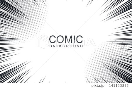 Anime comic book abstract frame with black pattern of superhero action lines. 141133855