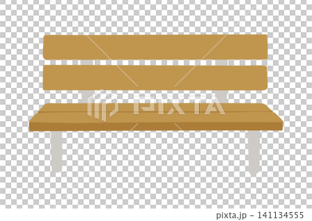 Simple wooden bench illustration (park, bus stop, rest area, chair icon material) Simple wooden bench illustration (park, bus stop, rest area, chair icon material) 141134555