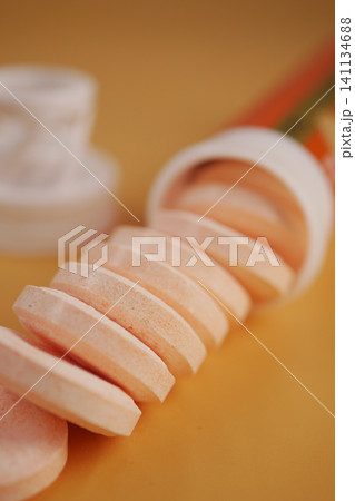 be orange-flavored effervescent tablets, commonly used as vitamin C supplements be orange-flavored effervescent tablets, commonly used as vitamin C supplements 141134688