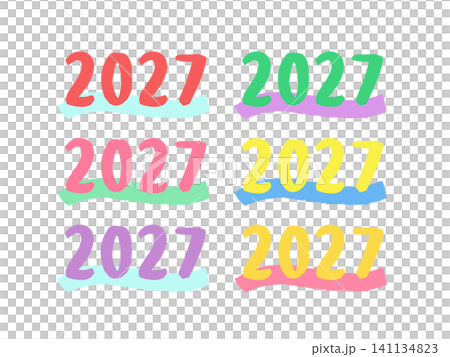 Colorful illustration set for 2027 Colorful illustration set for 2027 141134823