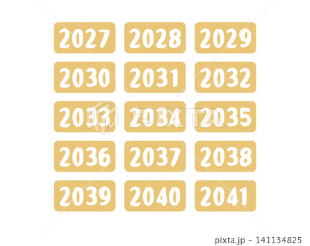2027年から2041年のイラストセット 2027年から2041年のイラストセット 141134825