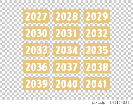 2027年から2041年のイラストセット 2027年から2041年のイラストセット 141134825