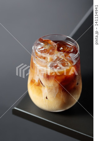 Iced coffee with cream and natural ice. Iced coffee with cream and natural ice. 141134941