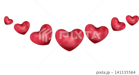 Bright red heart seamless border. Watercolor isolated hand drawn illustration. Emotional symbol of love. Repeat composition in cartoon style for blood donation concept, design, logo, printing, decor Bright red heart seamless border. Watercolor isolated hand drawn illustration. Emotional symbol of love. Repeat composition in cartoon style for blood donation concept, design, logo, printing, decor 141135564