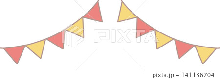 フラッグガーランドのかわいいお祝いイラスト 可愛いイラスト素材 フラッグガーランドのかわいいお祝いイラスト 可愛いイラスト素材 141136704