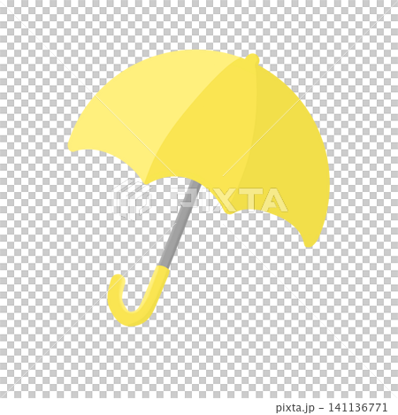 可愛いデフォルメされた傘のイラスト•黄色 可愛いデフォルメされた傘のイラスト•黄色 141136771