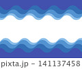 波　フレーム　ビジネス　タイトル　青 141137458