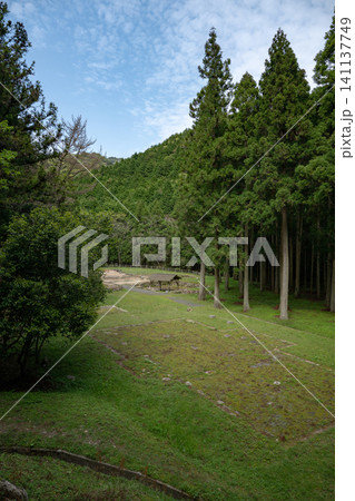 山口県/ 世界遺産 春の「大板山たたら製鉄遺跡(大板山たたら製鉄所跡) 山口県/ 世界遺産 春の「大板山たたら製鉄遺跡(大板山たたら製鉄所跡) 141137749