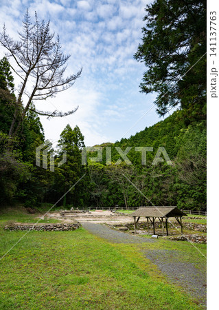 山口県/ 世界遺産 春の「大板山たたら製鉄遺跡(大板山たたら製鉄所跡) 山口県/ 世界遺産 春の「大板山たたら製鉄遺跡(大板山たたら製鉄所跡) 141137763