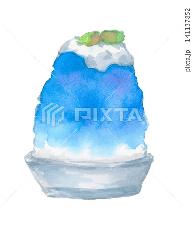 冷たくて美味しいブルーハワイのかき氷 141137852
