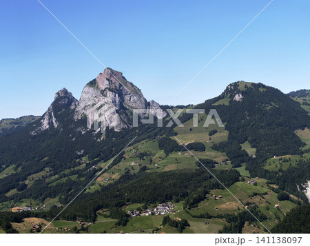 Majestic Grosser Mythen and Kleiner Mythen Mountains in Summer Majestic Grosser Mythen and Kleiner Mythen Mountains in Summer 141138097