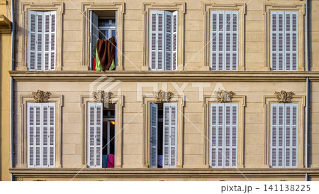Traditional French Haussmann architecture and residential building in Marseille, France. Traditional French Haussmann architecture and residential building in Marseille, France. 141138225