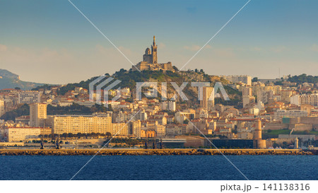 Marseille panorama with the view on the Notre Dame de la Garde Marseille panorama with the view on the Notre Dame de la Garde 141138316