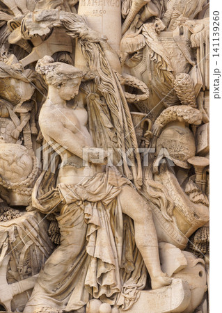 MARSEILLE, FRANCE - 10 Nov 2018 - Porte d'Aix triumphal arch and mostly its decoration elements 141139260