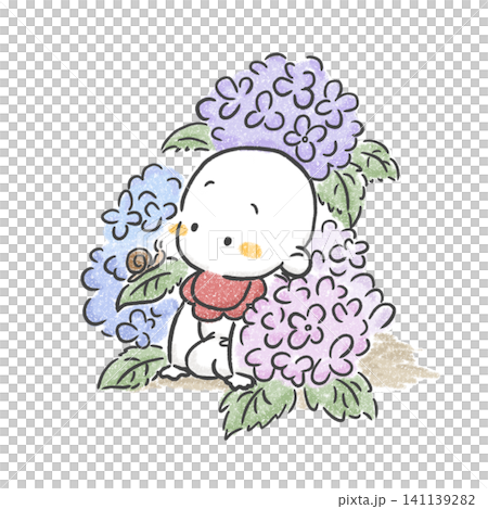 A Jizo statue among hydrangeas A Jizo statue among hydrangeas 141139282
