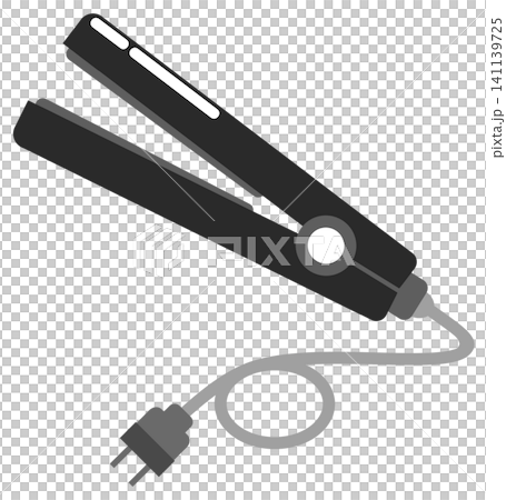 ヘアメイクや髪の毛をストレートにする美容家電のイラスト 141139725