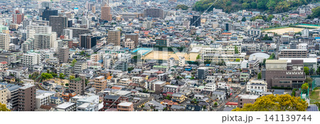 松山城からの眺め パノラマ【愛媛県松山市】 松山城からの眺め パノラマ【愛媛県松山市】 141139744