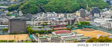 松山城からの眺め パノラマ【愛媛県松山市】 松山城からの眺め パノラマ【愛媛県松山市】 141139754