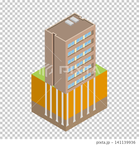 Apartment building and pile foundation Apartment building and pile foundation 141139936