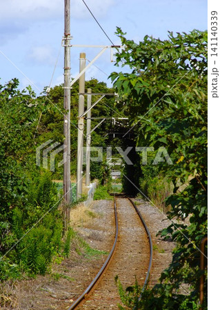 銚子電気鉄道の風景 緑のトンネル(犬吠駅ー君ヶ浜駅間) 銚子電気鉄道の風景 緑のトンネル(犬吠駅ー君ヶ浜駅間) 141140339