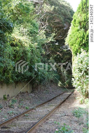 銚子電気鉄道の風景 緑のトンネル(本銚子駅⁻観音駅間) 銚子電気鉄道の風景 緑のトンネル(本銚子駅⁻観音駅間) 141140347