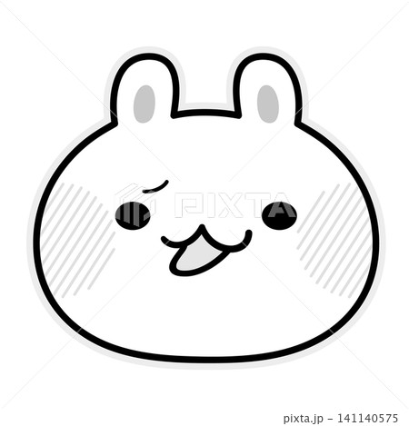 小馬鹿にした表情のモノクロうさぎのイラスト 小馬鹿にした表情のモノクロうさぎのイラスト 141140575