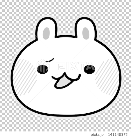 小馬鹿にした表情のモノクロうさぎのイラスト 小馬鹿にした表情のモノクロうさぎのイラスト 141140575