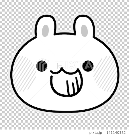 A monochrome illustration of a mischievous-looking rabbit. A monochrome illustration of a mischievous-looking rabbit. 141140582