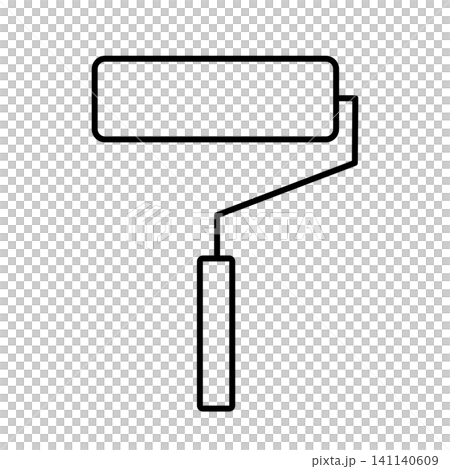 粘着クリーナー(コロコロ)のシンプルなアイコンイラスト(線画)002 粘着クリーナー(コロコロ)のシンプルなアイコンイラスト(線画)002 141140609
