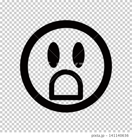 Astonished face icon vector Astonished face icon vector 141140636