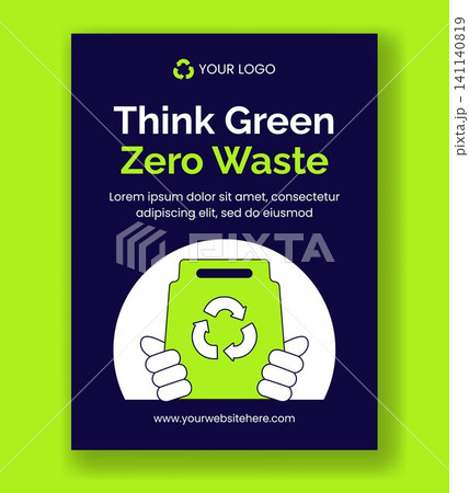 Zero Waste Grocery Store Social Media Vertical Poster Flat Cartoon Background Zero Waste Grocery Store Social Media Vertical Poster Flat Cartoon Background 141140819