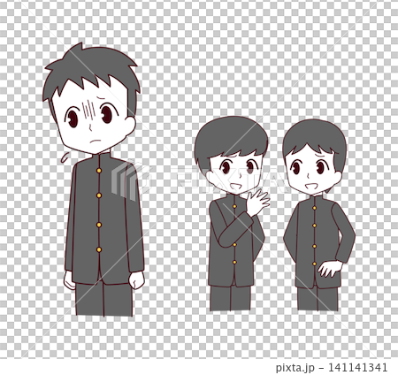 An illustration of a male student being talked about behind his back. An illustration of a male student being talked about behind his back. 141141341