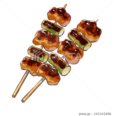 焼き鳥／夏祭り／定番／食べ物／イラスト素材 141141406