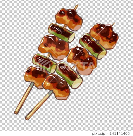 焼き鳥／夏祭り／定番／食べ物／イラスト素材 141141406