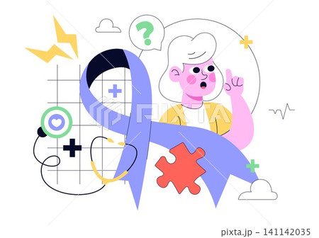 World Alzheimer's Day Illustration Featuring Brain Health Awareness, Purple Ribbon, Memory Loss, Dementia Prevention, and Neurological Care Support World Alzheimer's Day Illustration Featuring Brain Health Awareness, Purple Ribbon, Memory Loss, Dementia Prevention, and Neurological Care Support 141142035