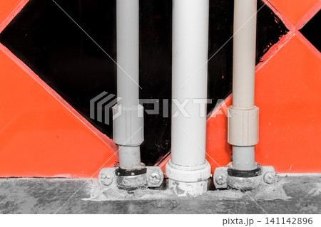 Water Plastic Pipe PVC System Plumbing Tube Pipeline Water Plastic Pipe PVC System Plumbing Tube Pipeline 141142896