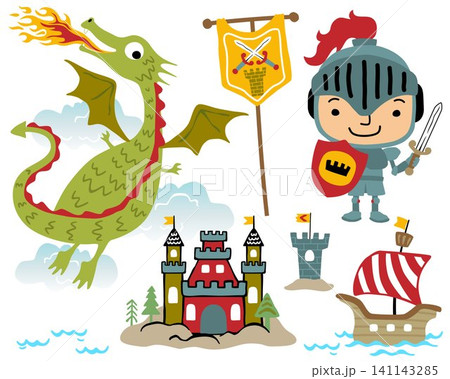 Cartoon vector illustration of fairytale elements cartoon Cartoon vector illustration of fairytale elements cartoon 141143285