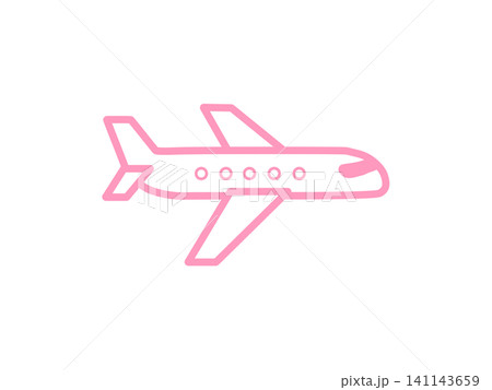 シンプルでかわいい飛行機のアイコン ピンク シンプルでかわいい飛行機のアイコン ピンク 141143659