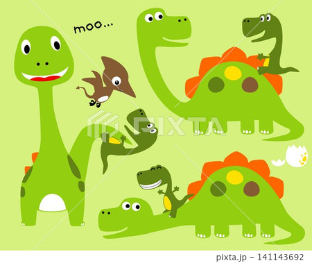 Vector set of dinosaurs cartoon Vector set of dinosaurs cartoon 141143692