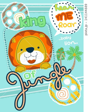 Vector cartoon of smiling cute lion, wildlife elements cartoon Vector cartoon of smiling cute lion, wildlife elements cartoon 141144889
