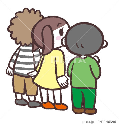 並んでいる子供達の後ろ姿のイラスト 並んでいる子供達の後ろ姿のイラスト 141146396