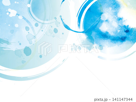 水彩画 水の波紋丸背景イラスト 水彩画 水の波紋丸背景イラスト 141147344