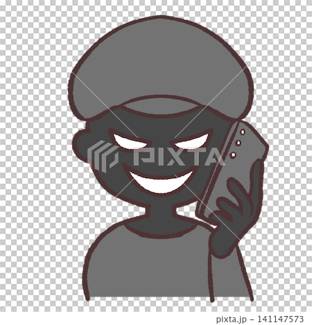 Illustration of a bad person using a smartphone Illustration of a bad person using a smartphone 141147573