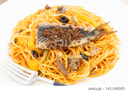 美味しいイワシ香草焼きパスタ 美味しいイワシ香草焼きパスタ 141148085