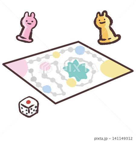 シンプルなすごろくのイラスト 141149312